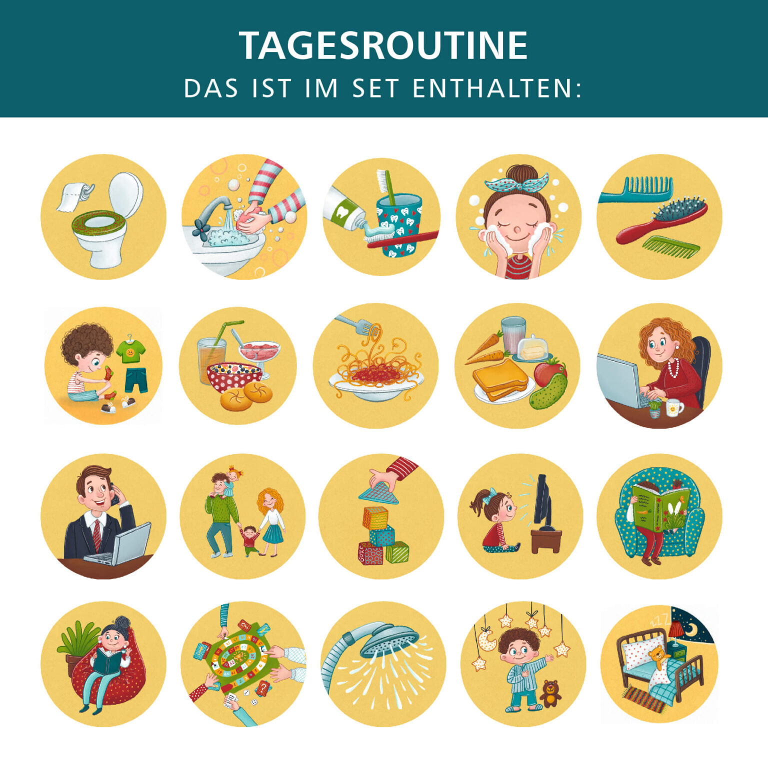 Tagesroutine - Set von WolffKids - Wochenplaner - Alltagsschätze